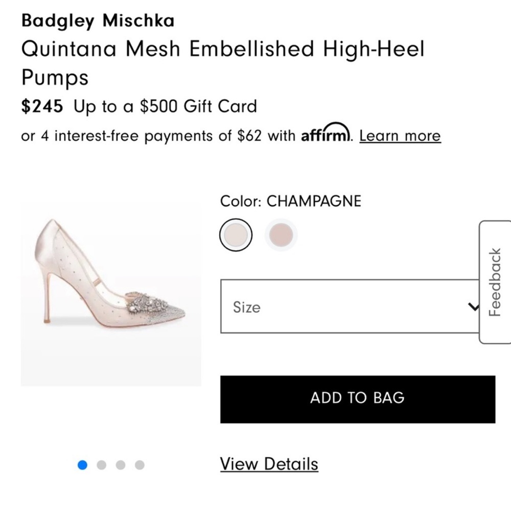 Badgley Mischka Quintana Mesh Embellished High-Heel Pumps in Champagne - Picture 7 of 16